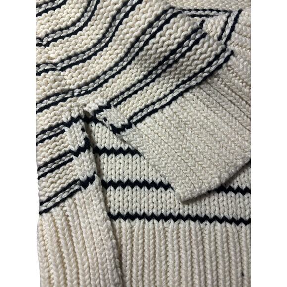 Lucky Brand-Cream and Black Stripped Cable Knit Sweater Vest- Size L- NWT - Picture 6 of 6